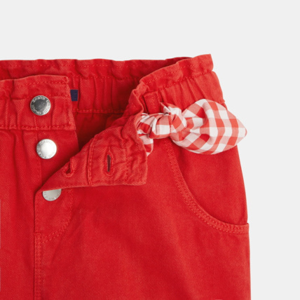 Avis Short à taille élastiquée et boutons rouge fille OKAIDI 2