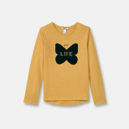Avis T-shirt à sequins magiques jaune fille OKAIDI 2