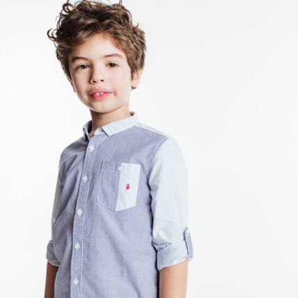 Avis Chemise rayée bicolore bleue garçon OKAIDI 1
