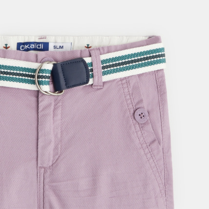 Avis Bermuda slim maille fantaisie violet garçon OKAIDI 3