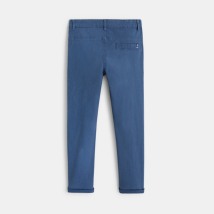 Avis Pantalon chino en twill de coton uni bleu garçon OKAIDI 3