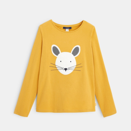 Avis T-shirt à motif animal jaune fille OKAIDI 2