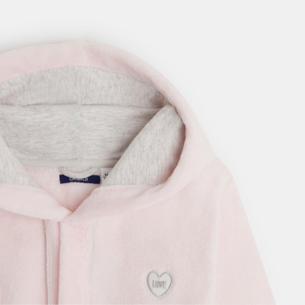 Avis Peignoir à capuche en sherpa ultra-doux rose fille OKAIDI 2