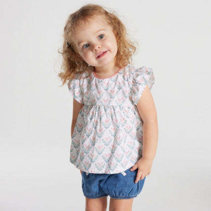 Avis Blouse imprimée et bloomer denim OBAÏBI 1