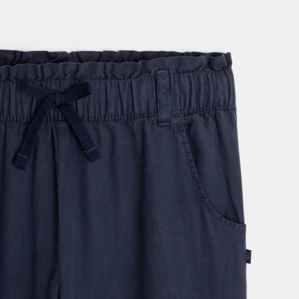 Avis Pantalon paperbag couleur bleu fille OKAIDI 2