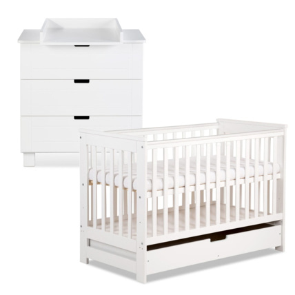 Avis Ensemble commode à langer + lit évolutif bébé + tiroir IWO Mon Mobilier Design 1