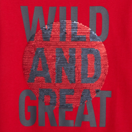 Avis T-shirt sequins magiques rouge garçon OKAIDI 3