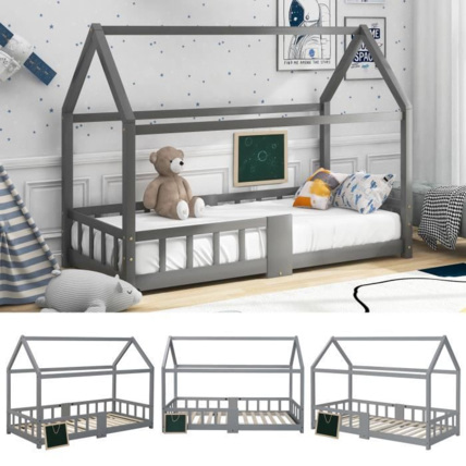 Avis Lit cabane avec barrière et tableau à dessin PULUOMIS 1