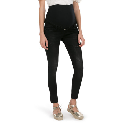 Avis Jean de grossesse skinny effet délavé à bandeau haut Prémaman 1
