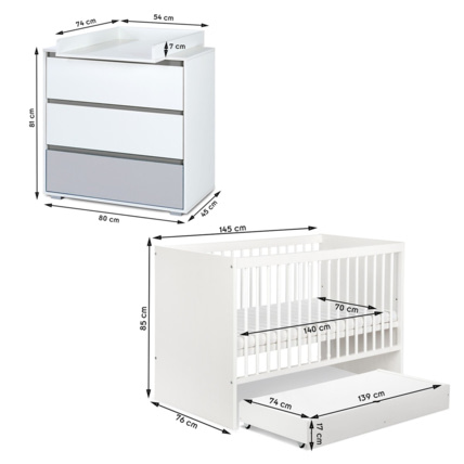 Avis Ensemble commode à langer et lit enfant convertible DALIA Mon Mobilier Design 5