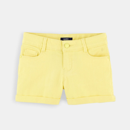 Avis Short en toile jaune fille OKAIDI 1