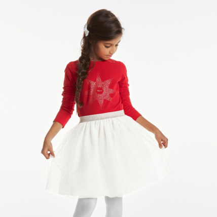 Avis Jupe tutu plumetis blanche fille OKAIDI 1