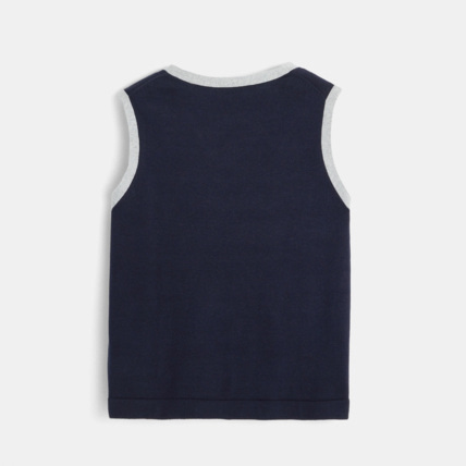 Avis Pull débardeur tricot fin bleu garçon OKAIDI 3