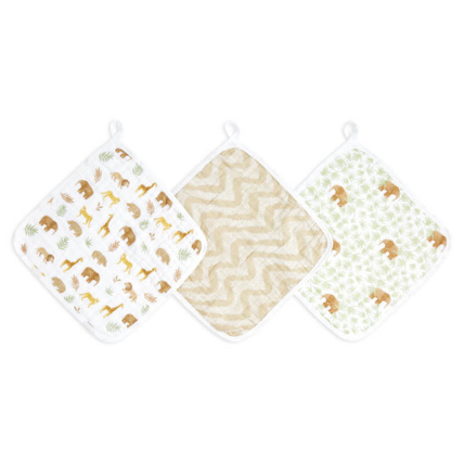 Avis Lot de 3 débarbouillettes en mousseline de coton Tanzania ADEN + ANAIS 1