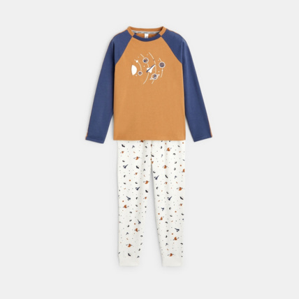Avis Pyjama 2 pièces en jersey motif planètes phosphorescentes marron garçon OKAIDI 2