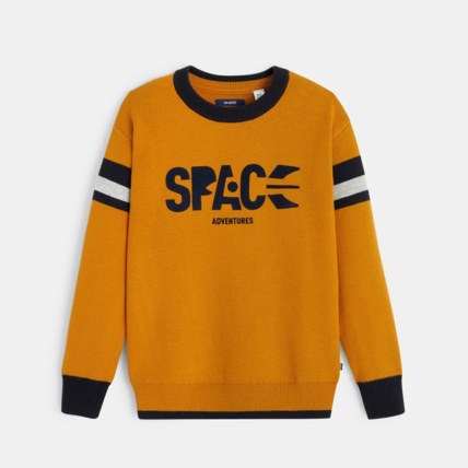 Avis Pull col rond à message Space Adventures jaune garçon OKAIDI 1