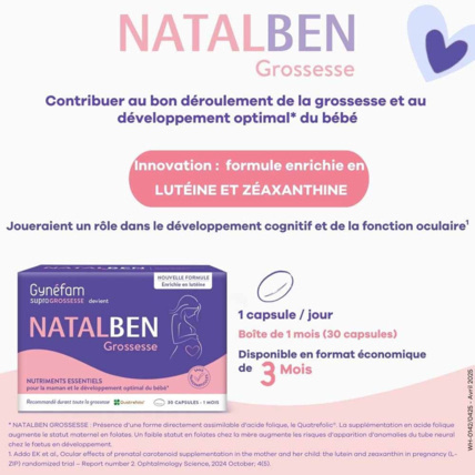Avis Gynéfam Natalben Grossesse 90 capsules EFFIK 4
