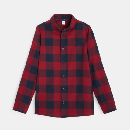 Avis Chemise à carreaux col américain rouge garçon OKAIDI 2