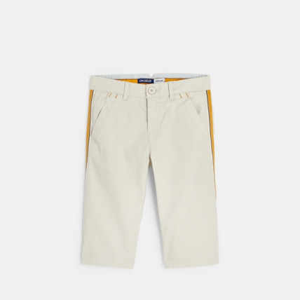Avis Bermuda coupe droite en toile beige garçon OKAIDI 1