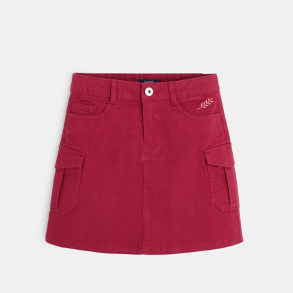 Avis Jupe courte cargo en toile unie rose fille OKAIDI 2