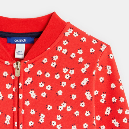 Avis Teddy zippé en molleton imprimé rouge fille OKAIDI 3