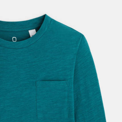 Avis T-shirt uni en coton turquoise garçon OKAIDI 3