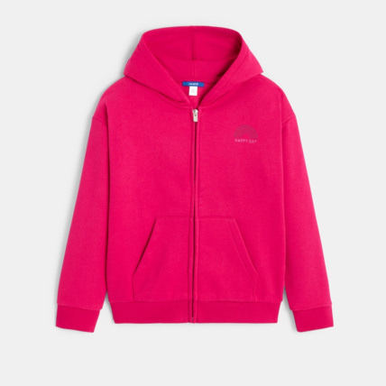 Avis Sweat-shirt à capuche uni rose fille OKAIDI 1