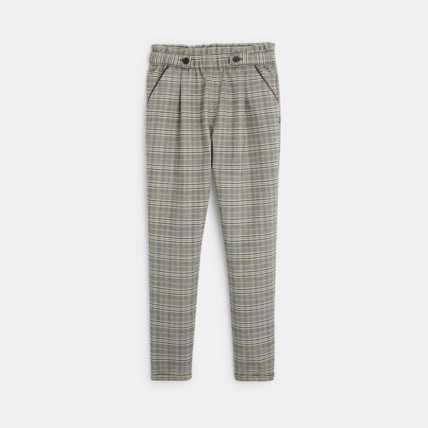 Avis Pantalon à carreaux à taille élastiquée gris fille OKAIDI 2