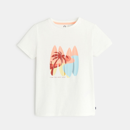 Avis T-shirt manches courtes à motif blanc garçon OKAIDI 1