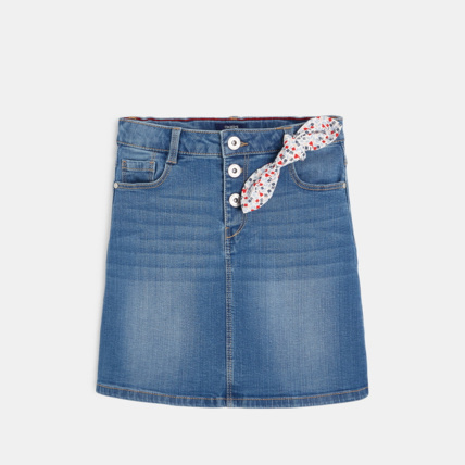 Avis Jupe courte en jean à boutons bleue fille OKAIDI 2