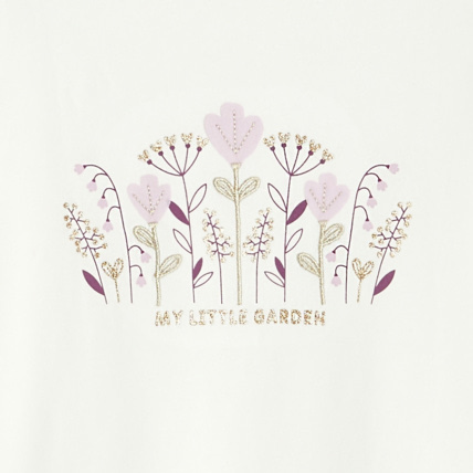 Avis T-shirt col rond à motifs brodés blanc fille OKAIDI 3