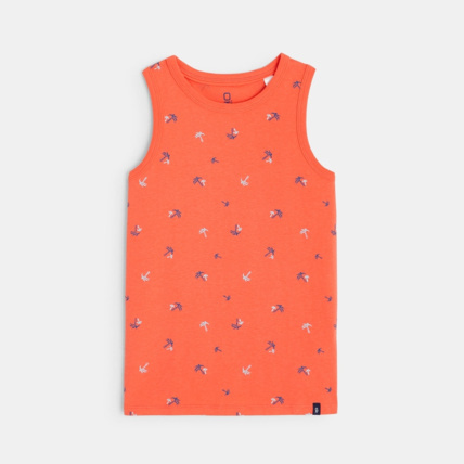 Avis Débardeur col rond imprimé motif palmiers orange garçon OKAIDI 1