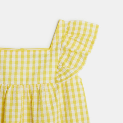 Avis Blouse à carreaux vichy jaune fille OKAIDI 2