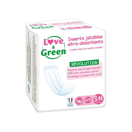 Avis Inserts hypoallergéniques jetables pour couches lavables Love & Green 1