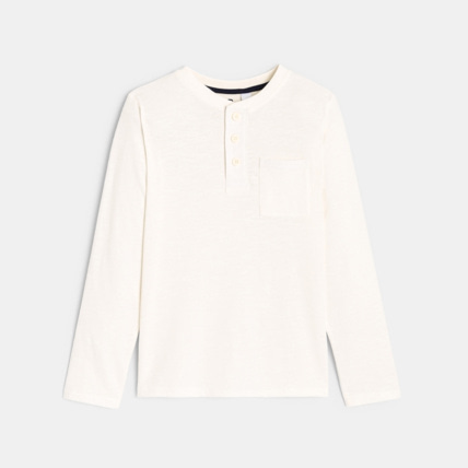 Avis T-shirt à col boutonné blanc garçon OKAIDI 1
