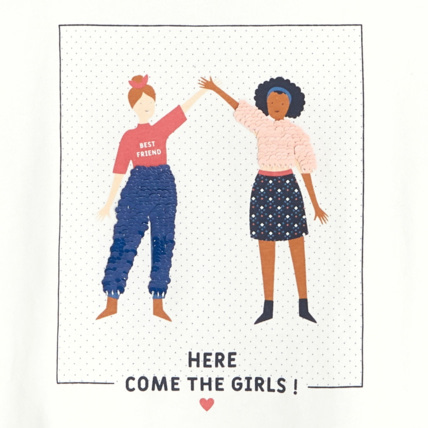 Avis T-shirt manches longues à message "Here come the girls" fille OKAIDI 2