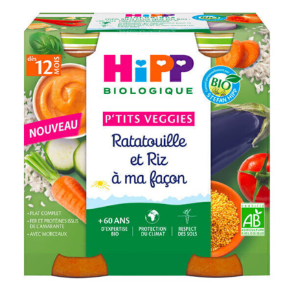 Avis Pots Ratatouille et Riz à ma façon Bio HIPP 1