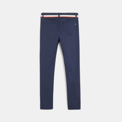 Avis Pantalon en toile stretch + ceinture bleu garçon OKAIDI 5
