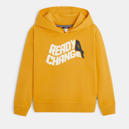 Avis Sweat-shirt à capuche en molleton jaune garçon OKAIDI 1
