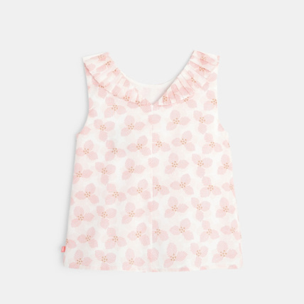 Avis Blouse sans manches imprimée rose fille OKAIDI 3