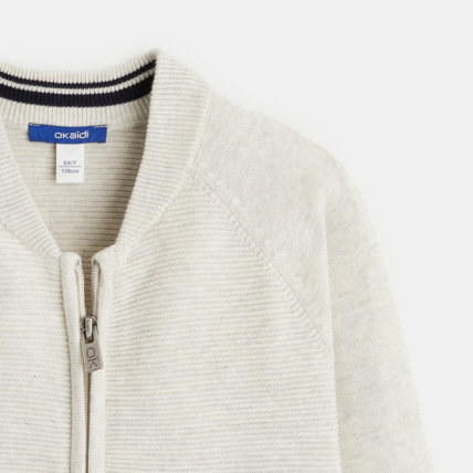 Avis Gilet teddy zippé en maille fine blanc garçon OKAIDI 2