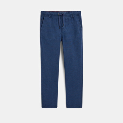 Avis Pantalon coupe jogger en toile bleu garçon OKAIDI 2