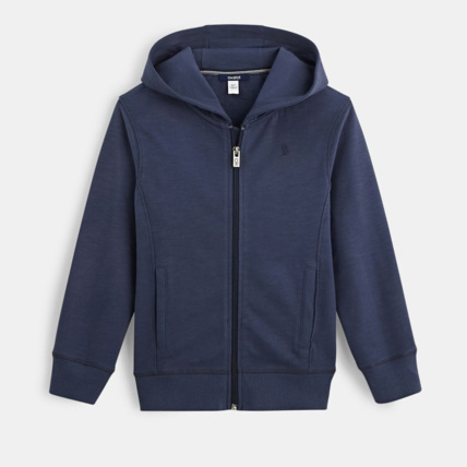 Avis Sweat-shirt uni à capuche bleu garçon OKAIDI 1