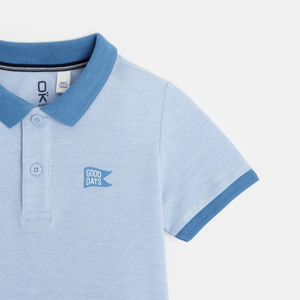 Avis Polo en jersey piqué chiné bleu garçon OKAIDI 2