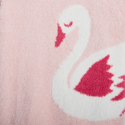 Avis Pull fluffy jacquard cygne rose fille OKAIDI 3