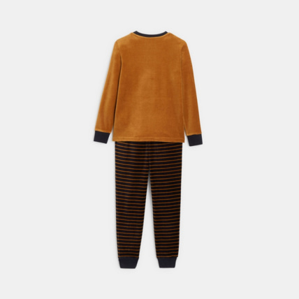 Avis Pyjama 2 pièces en velours motif dinosaures orange garçon OKAIDI 4