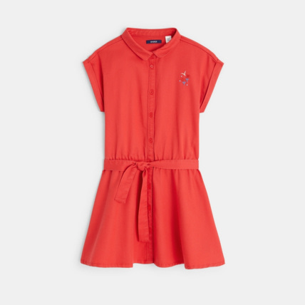 Avis Robe unie à manches courtes rouge fille OKAIDI 2