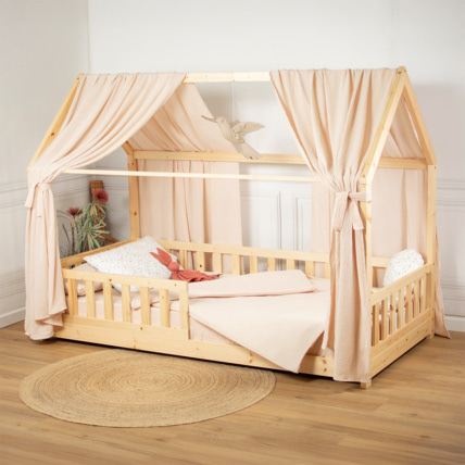 Avis Set double ciel de lit cabane en gaze de coton Sevira Kids 2