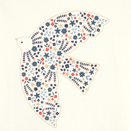 Avis T-shirt manches longues motif colombe blanc fille OKAIDI 2