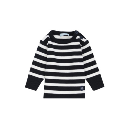 Avis Pull marin rayé "Briac" Baby - laine Mérinos - Navire/Nature ARMOR-LUX 1